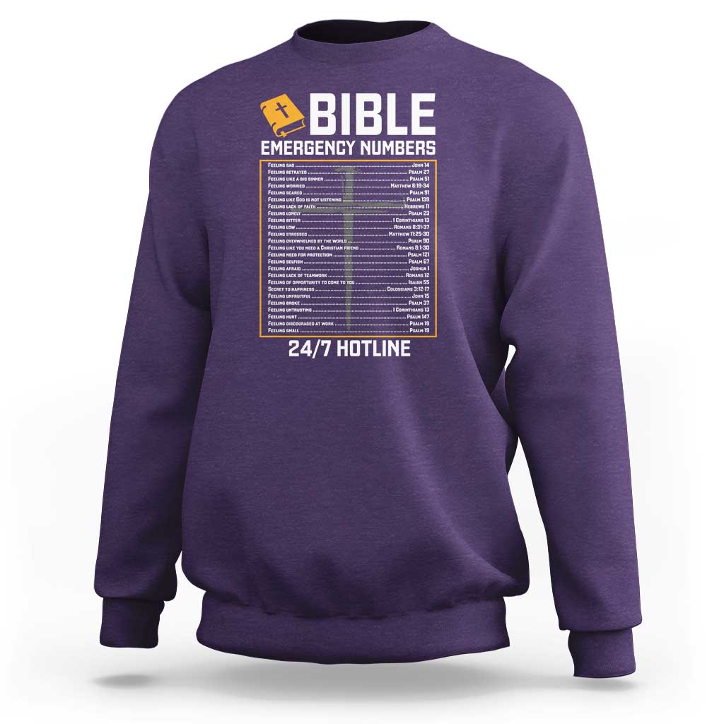 Bible Emergency Numbers Sweatshirt Funny Christian Bible Jesus Religious