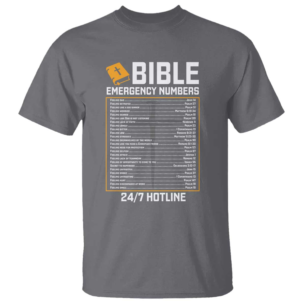 Bible Emergency Numbers T Shirt Funny Christian Bible Jesus Religious