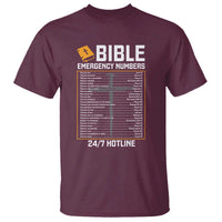 Bible Emergency Numbers T Shirt Funny Christian Bible Jesus Religious