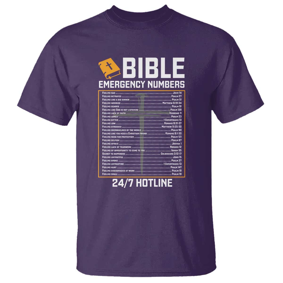Bible Emergency Numbers T Shirt Funny Christian Bible Jesus Religious