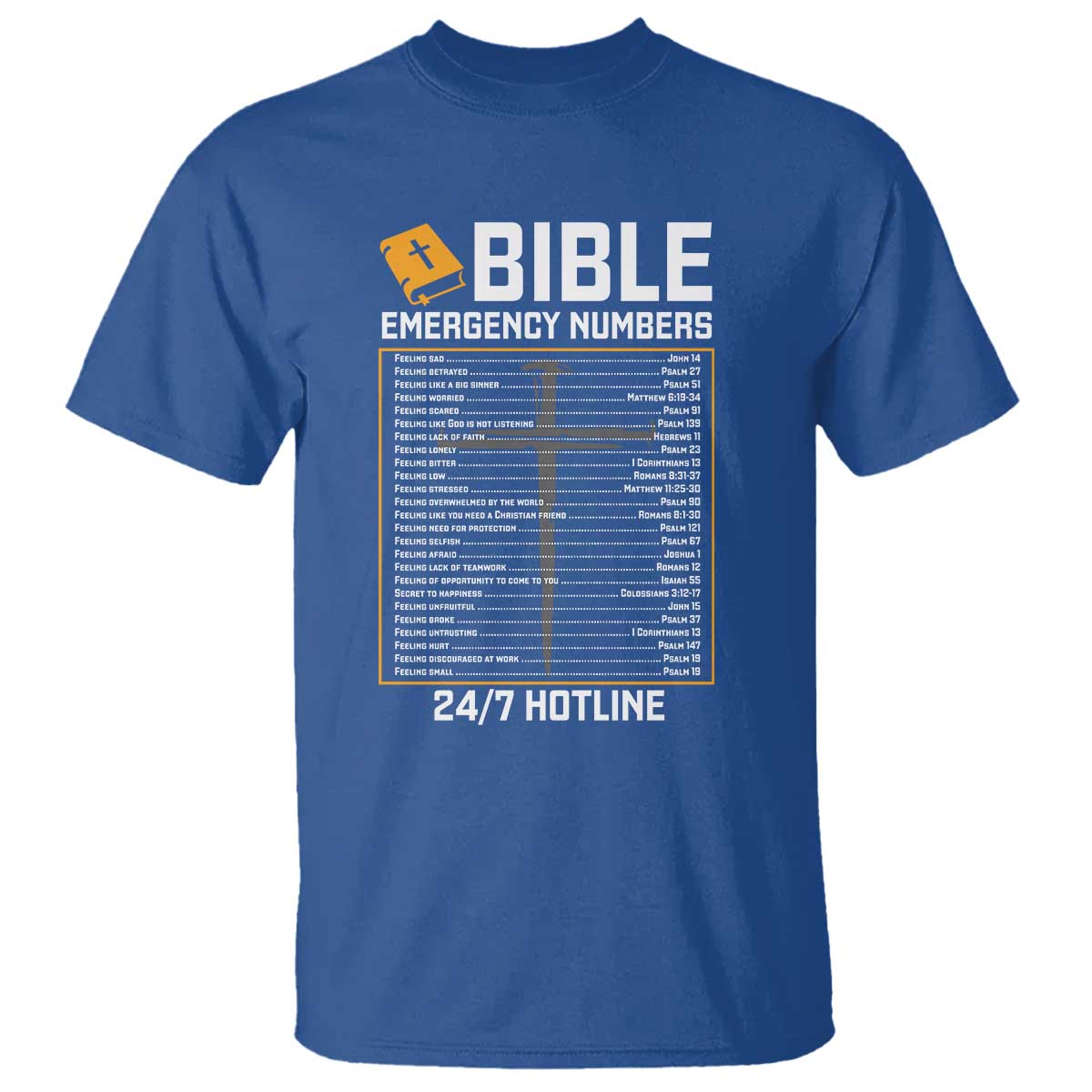 Bible Emergency Numbers T Shirt Funny Christian Bible Jesus Religious