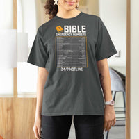 Bible Emergency Numbers T Shirt For Women Funny Christian Bible Jesus Religious