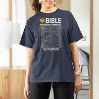 Bible Emergency Numbers T Shirt For Women Funny Christian Bible Jesus Religious