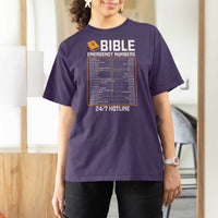 Bible Emergency Numbers T Shirt For Women Funny Christian Bible Jesus Religious