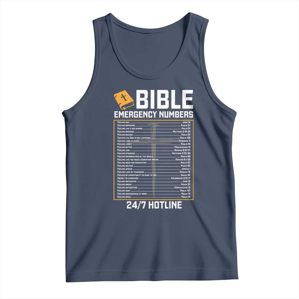 Bible Emergency Numbers Tank Top Funny Christian Bible Jesus Religious