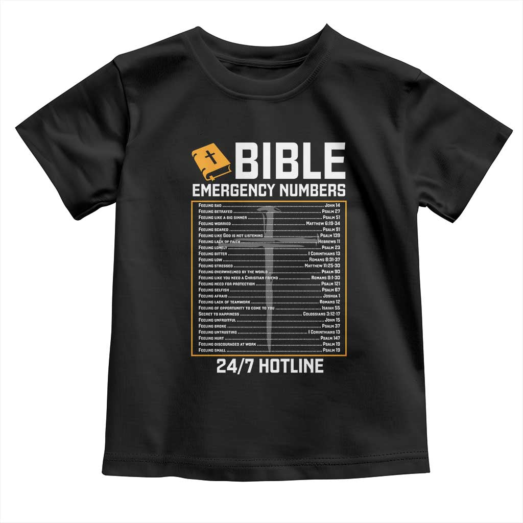 Bible Emergency Numbers Toddler T Shirt Funny Christian Bible Jesus Religious