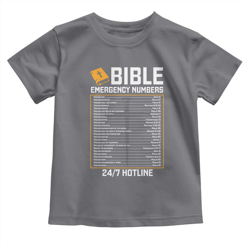 Bible Emergency Numbers Toddler T Shirt Funny Christian Bible Jesus Religious