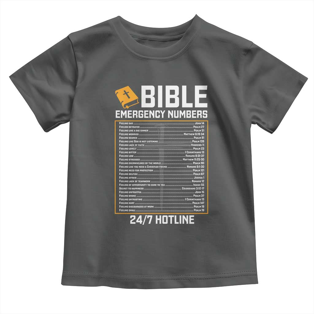 Bible Emergency Numbers Toddler T Shirt Funny Christian Bible Jesus Religious