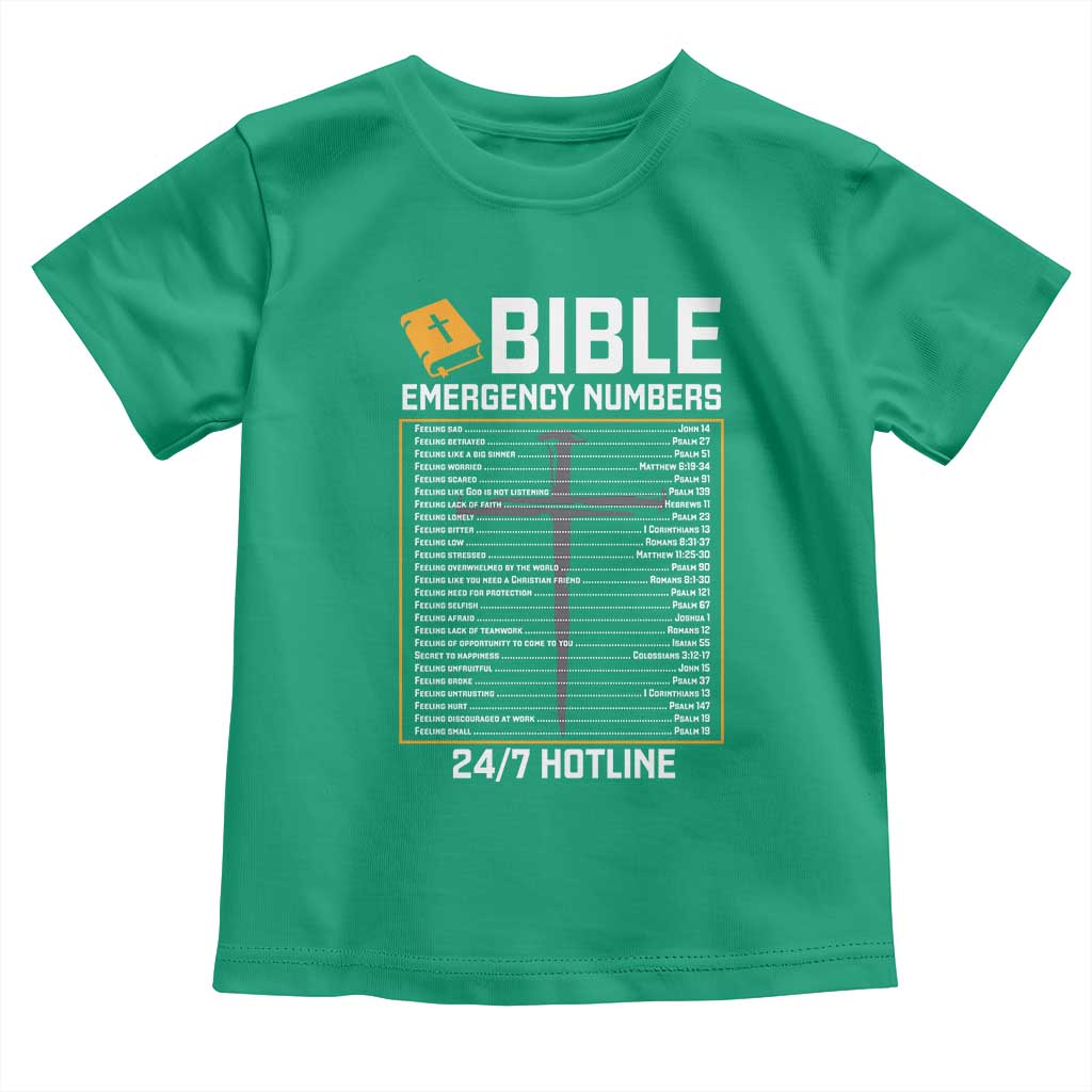 Bible Emergency Numbers Toddler T Shirt Funny Christian Bible Jesus Religious
