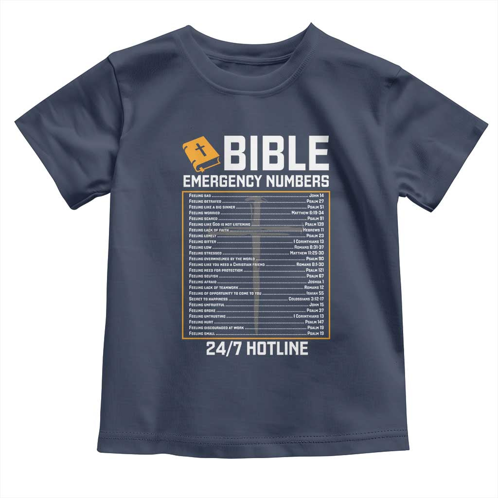 Bible Emergency Numbers Toddler T Shirt Funny Christian Bible Jesus Religious