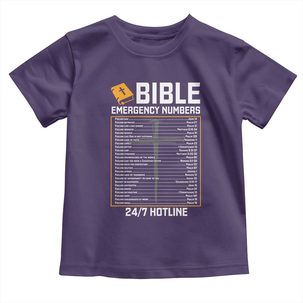 Bible Emergency Numbers Toddler T Shirt Funny Christian Bible Jesus Religious
