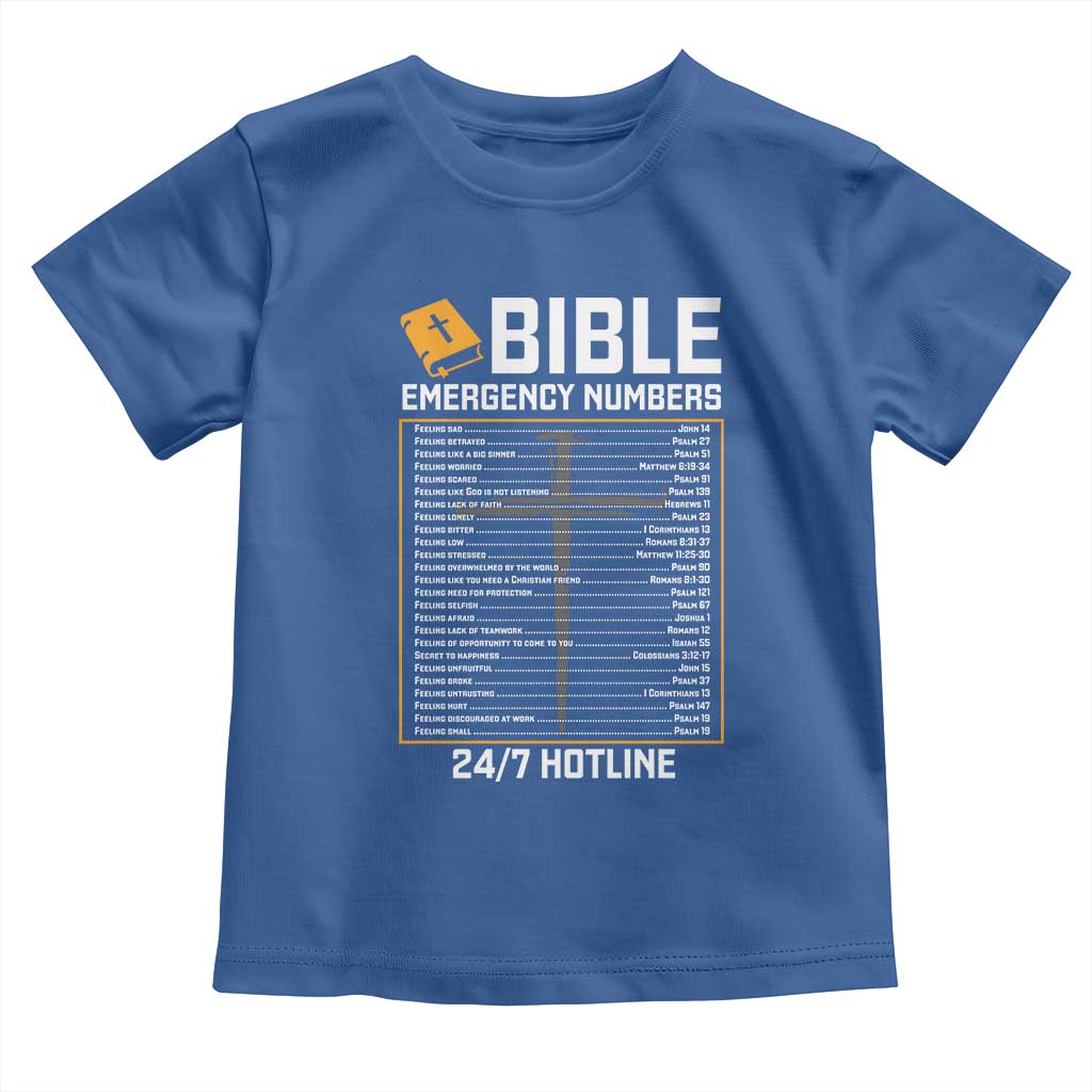 Bible Emergency Numbers Toddler T Shirt Funny Christian Bible Jesus Religious