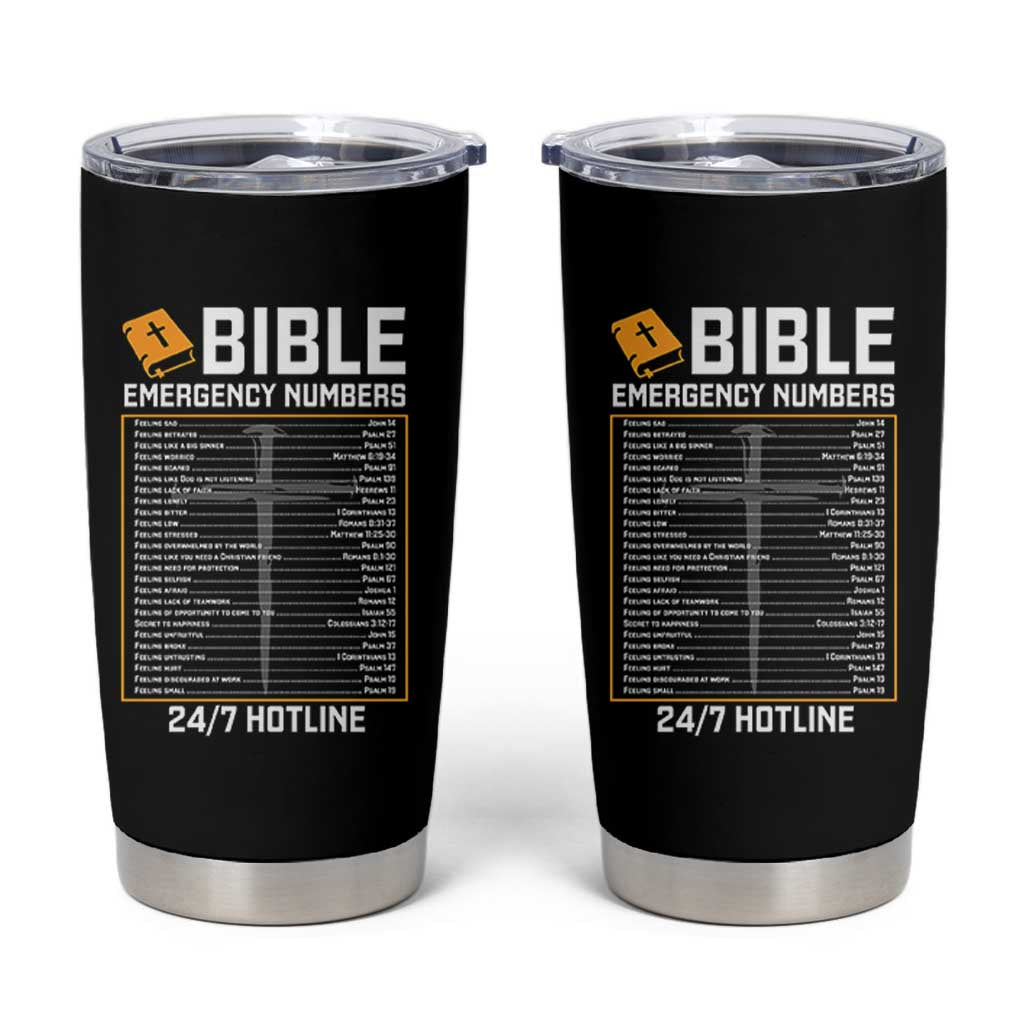 Bible Emergency Numbers Tumbler Cup Funny Christian Bible Jesus Religious