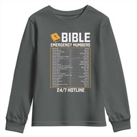 Bible Emergency Numbers Youth Sweatshirt Funny Christian Bible Jesus Religious