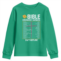 Bible Emergency Numbers Youth Sweatshirt Funny Christian Bible Jesus Religious