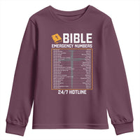Bible Emergency Numbers Youth Sweatshirt Funny Christian Bible Jesus Religious