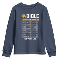 Bible Emergency Numbers Youth Sweatshirt Funny Christian Bible Jesus Religious