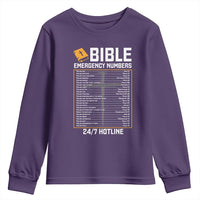 Bible Emergency Numbers Youth Sweatshirt Funny Christian Bible Jesus Religious