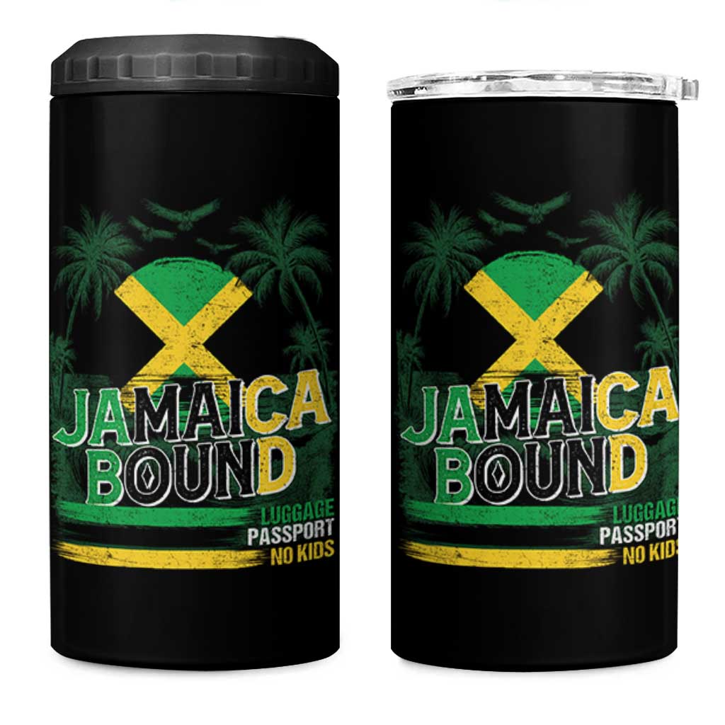 Jamaican Travel 4 in 1 Can Cooler Tumbler Straight Trippin Jamaica Vacation Retro - Wonder Print Shop