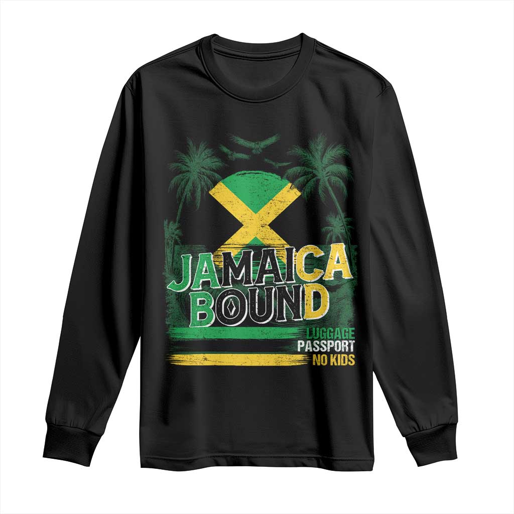 Jamaican Travel Long Sleeve Shirt Straight Trippin Jamaica Vacation Retro - Wonder Print Shop