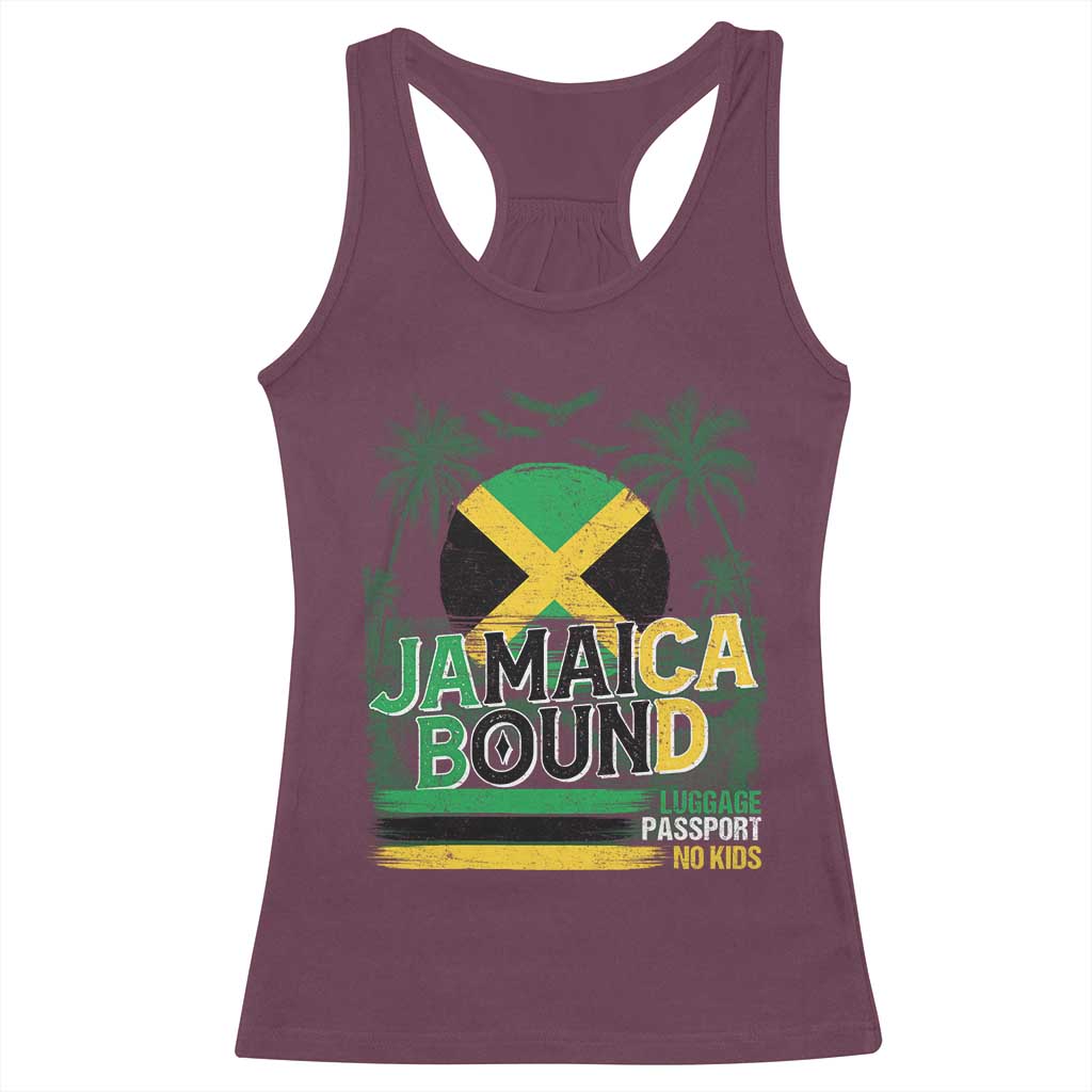 Jamaican Travel Racerback Tank Top Straight Trippin Jamaica Vacation Retro - Wonder Print Shop