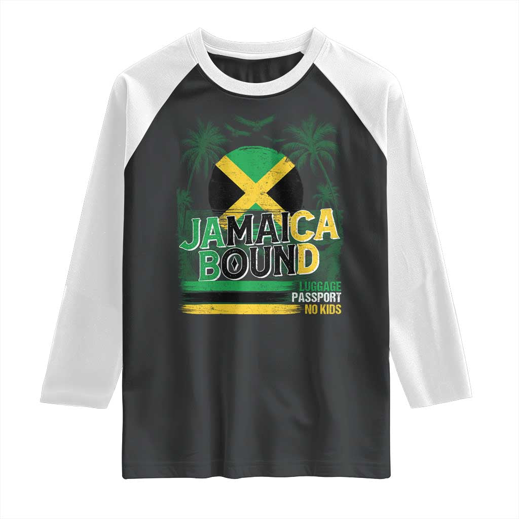 Jamaican Travel Raglan Shirt Straight Trippin Jamaica Vacation Retro - Wonder Print Shop