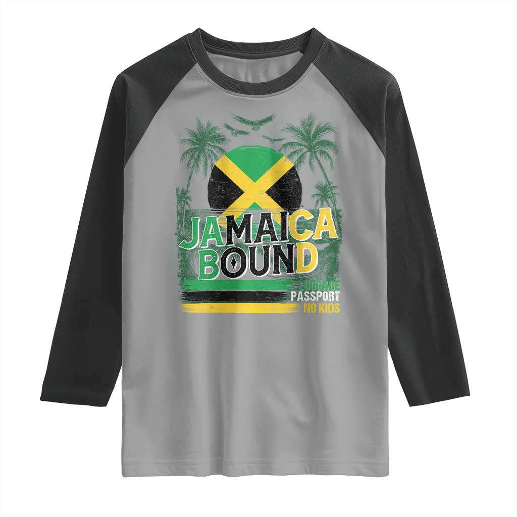 Jamaican Travel Raglan Shirt Straight Trippin Jamaica Vacation Retro - Wonder Print Shop