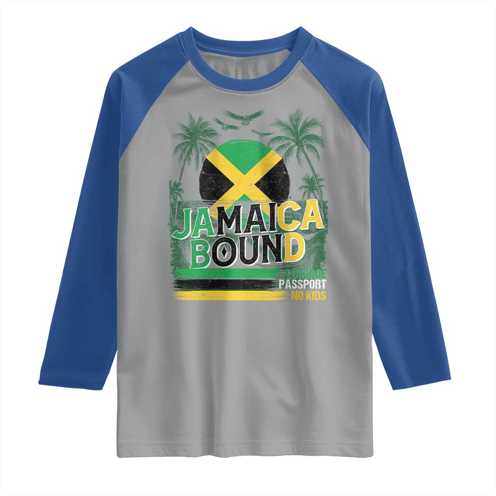 Jamaican Travel Raglan Shirt Straight Trippin Jamaica Vacation Retro - Wonder Print Shop