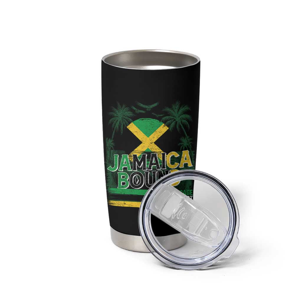 Jamaican Travel Tumbler Cup Straight Trippin Jamaica Vacation Retro - Wonder Print Shop