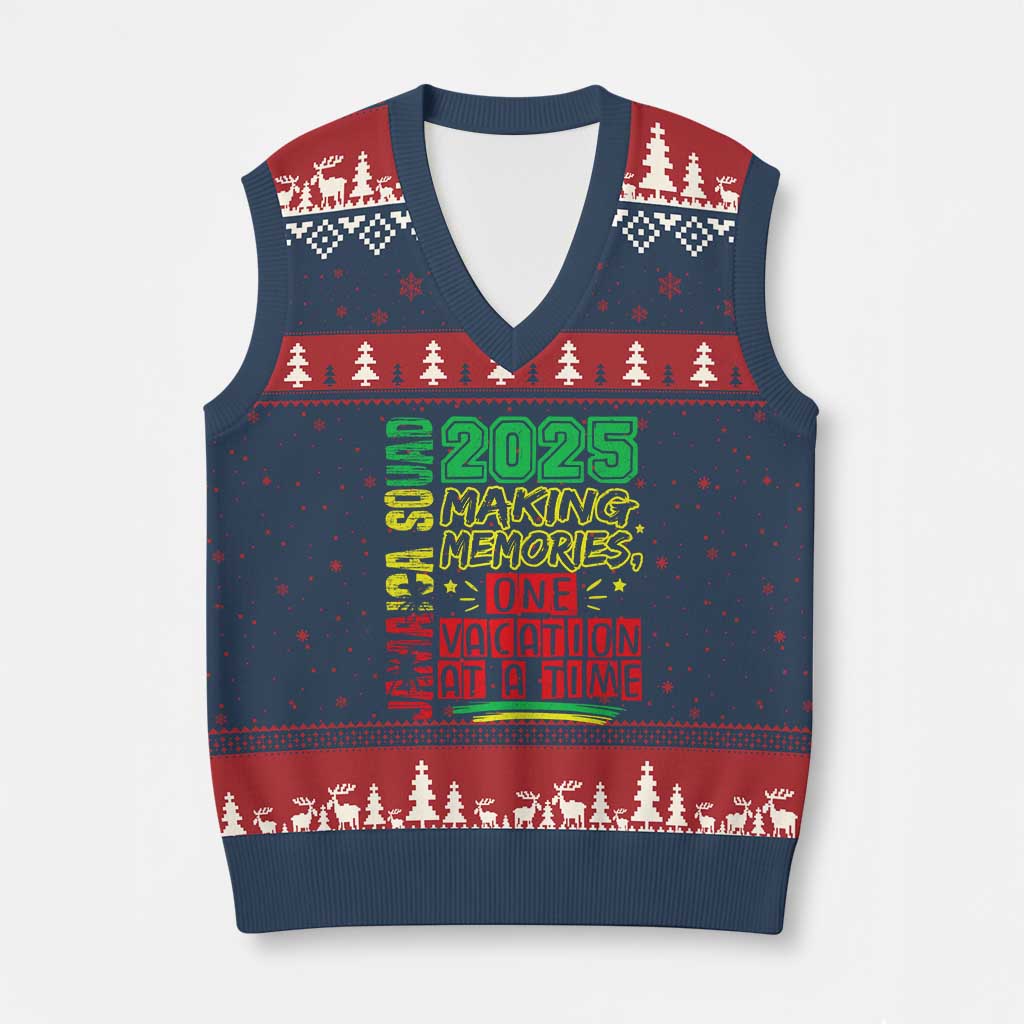 Vacation Jamaica 2025 V-Neck Knit Sweater Vest Matching Family Jamaica Squad - Wonder Print Shop