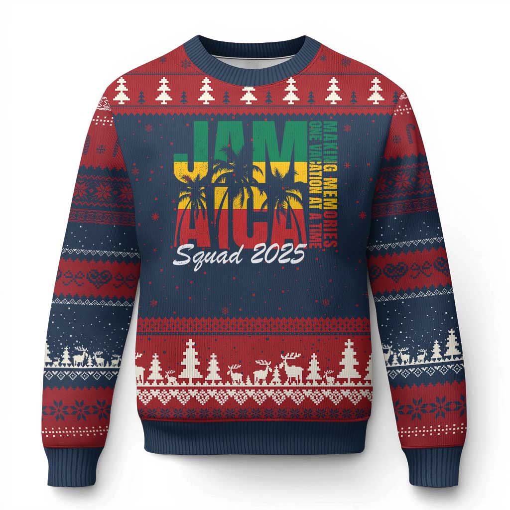 Family Vacation Jamaica 2025 Ugly Christmas Sweater Matching Girls Trip Jamaica Squad - Wonder Print Shop