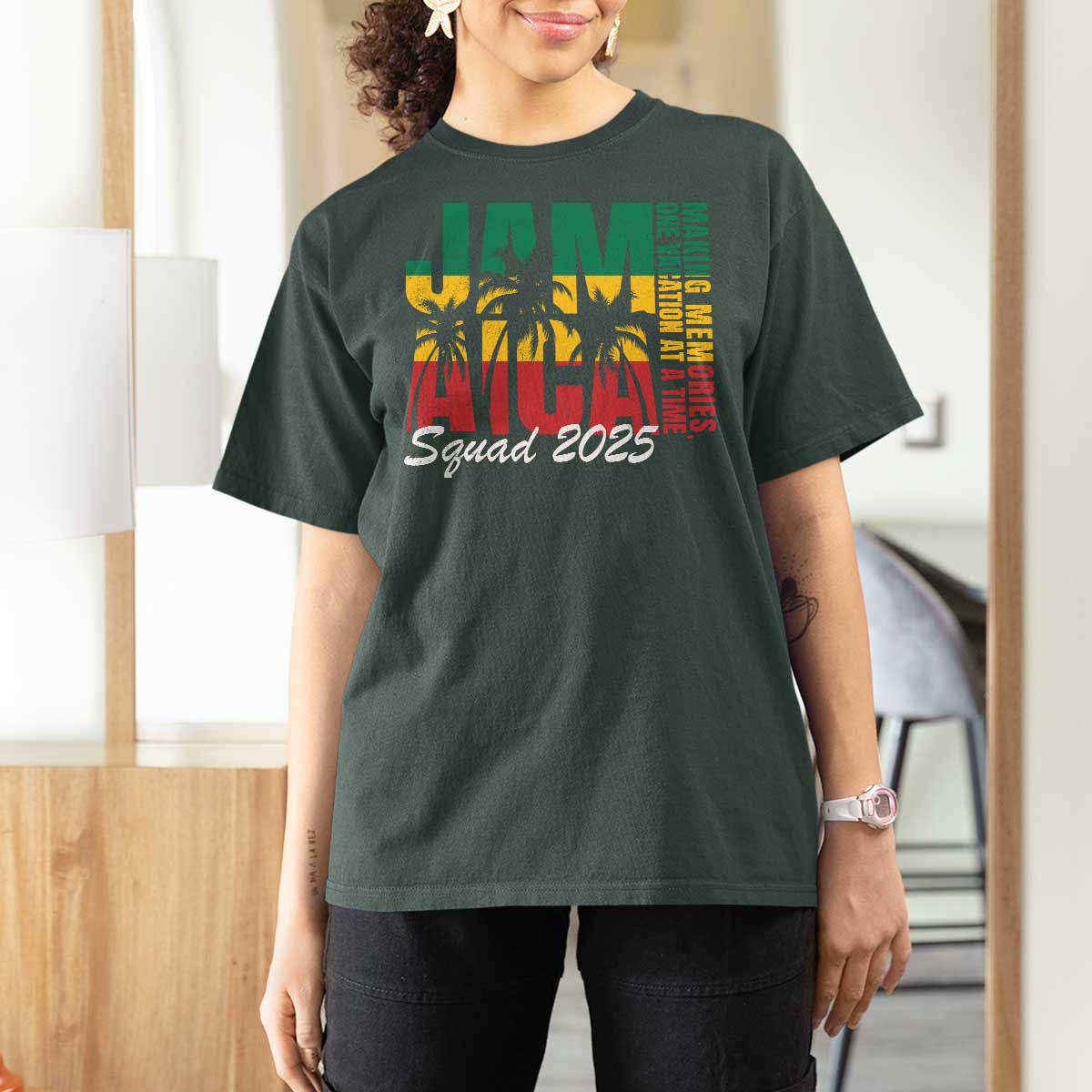 Family Vacation Jamaica 2025 T Shirt For Women Matching Girls Trip Jamaica Squad - Wonder Print Shop