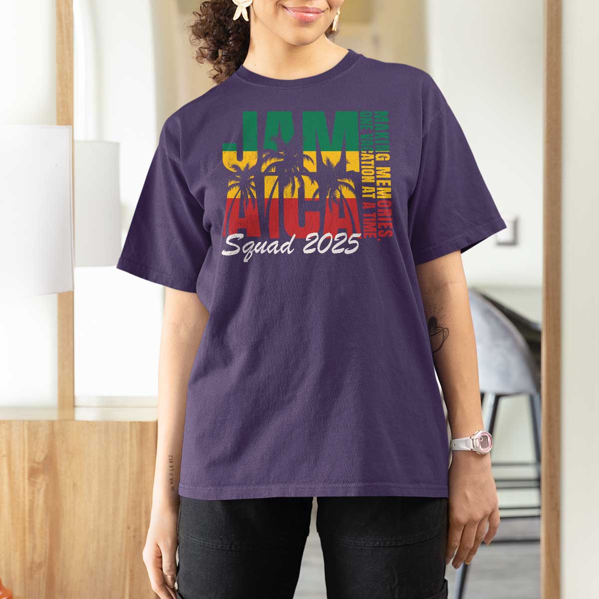 Family Vacation Jamaica 2025 T Shirt For Women Matching Girls Trip Jamaica Squad - Wonder Print Shop
