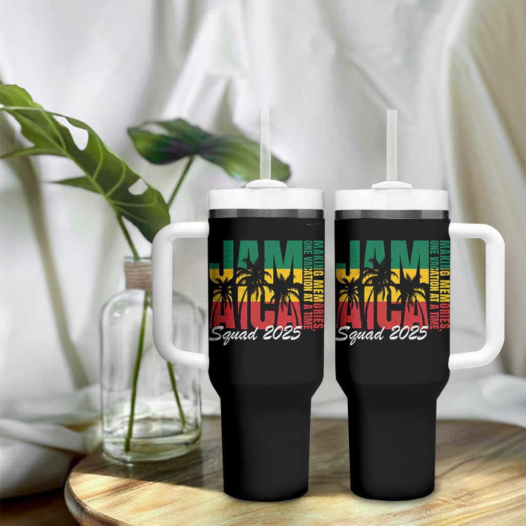 Family Vacation Jamaica 2025 Tumbler With Handle Matching Girls Trip Jamaica Squad - Wonder Print Shop
