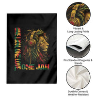 One Love Rasta Lion Garden Flag Rastafari Reggae Jamaica Roots Lion of Judah Dreadlocks - Wonder Print Shop