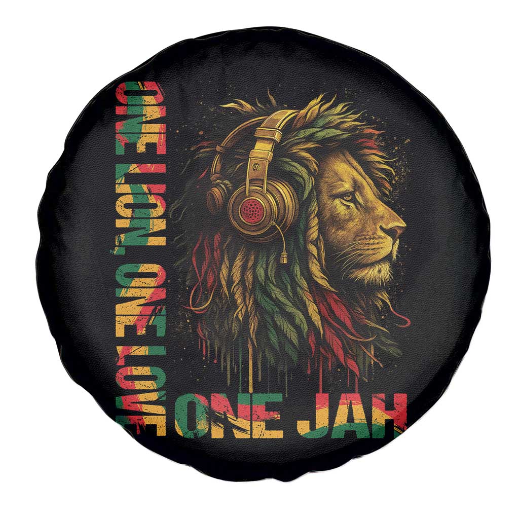 One Love Rasta Lion Spare Tire Cover Rastafari Reggae Jamaica Roots Lion of Judah Dreadlocks - Wonder Print Shop