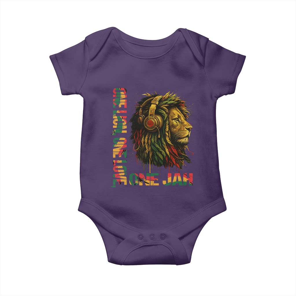 One Love Rasta Lion Baby Onesie Rastafari Reggae Jamaica Roots Lion of Judah Dreadlocks - Wonder Print Shop