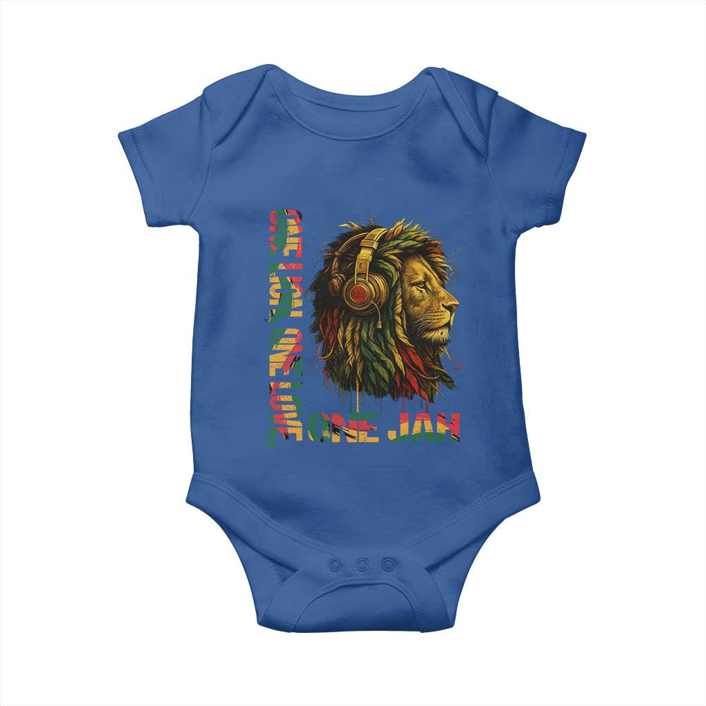 One Love Rasta Lion Baby Onesie Rastafari Reggae Jamaica Roots Lion of Judah Dreadlocks - Wonder Print Shop