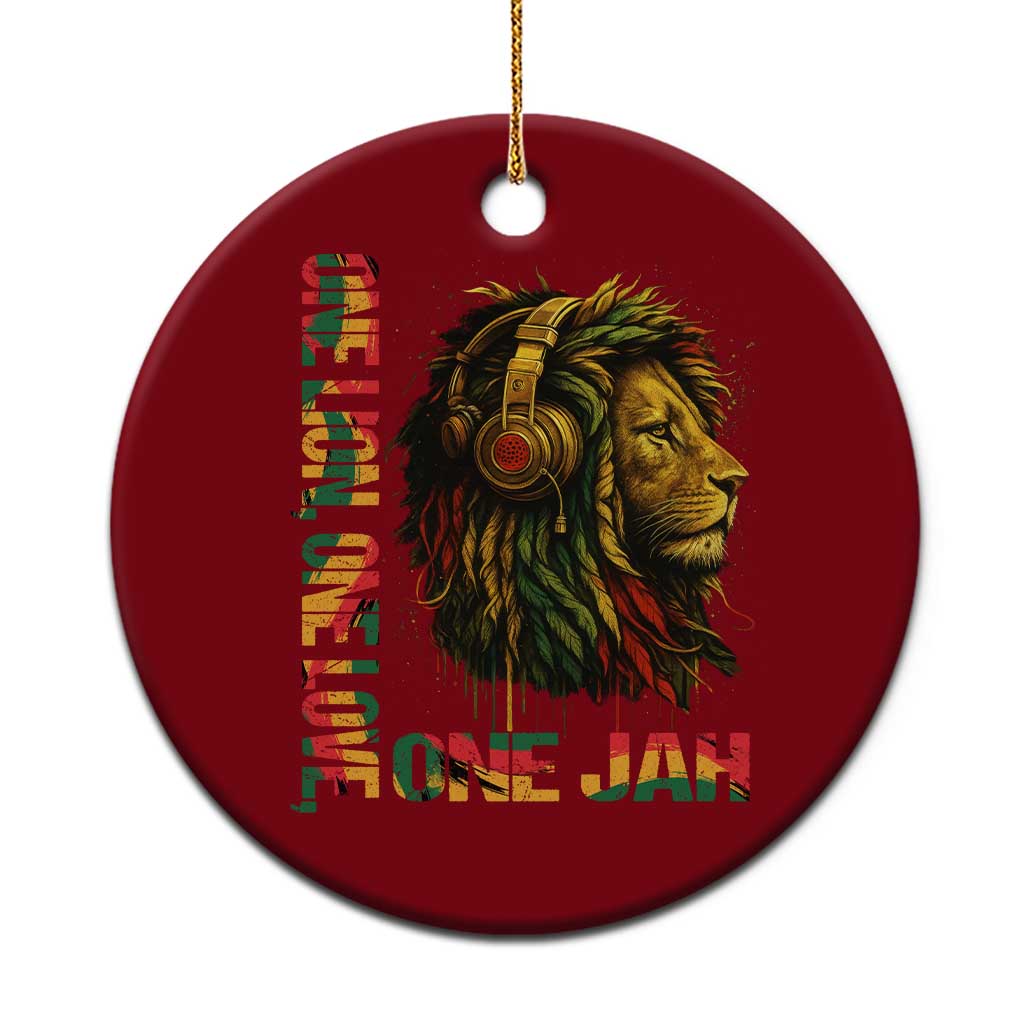 One Love Rasta Lion Ceramic Ornament Rastafari Reggae Jamaica Roots Lion of Judah Dreadlocks - Wonder Print Shop