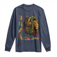 One Love Rasta Lion Long Sleeve Shirt Rastafari Reggae Jamaica Roots Lion of Judah Dreadlocks - Wonder Print Shop