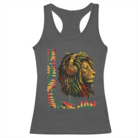 One Love Rasta Lion Racerback Tank Top Rastafari Reggae Jamaica Roots Lion of Judah Dreadlocks - Wonder Print Shop