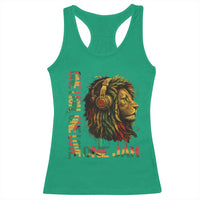 One Love Rasta Lion Racerback Tank Top Rastafari Reggae Jamaica Roots Lion of Judah Dreadlocks - Wonder Print Shop