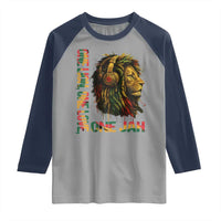 One Love Rasta Lion Raglan Shirt Rastafari Reggae Jamaica Roots Lion of Judah Dreadlocks - Wonder Print Shop