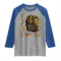 One Love Rasta Lion Raglan Shirt Rastafari Reggae Jamaica Roots Lion of Judah Dreadlocks - Wonder Print Shop