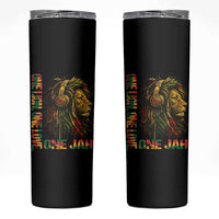 One Love Rasta Lion Skinny Tumbler Rastafari Reggae Jamaica Roots Lion of Judah Dreadlocks - Wonder Print Shop