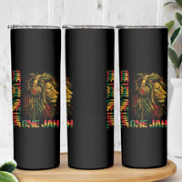 One Love Rasta Lion Skinny Tumbler Rastafari Reggae Jamaica Roots Lion of Judah Dreadlocks - Wonder Print Shop