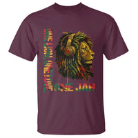 One Love Rasta Lion T Shirt Rastafari Reggae Jamaica Roots Lion of Judah Dreadlocks - Wonder Print Shop