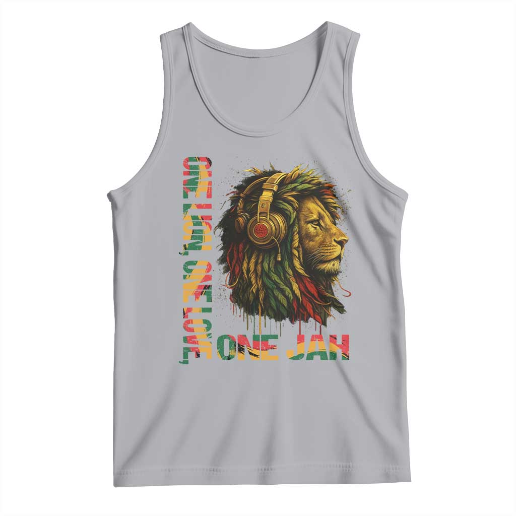 One Love Rasta Lion Tank Top Rastafari Reggae Jamaica Roots Lion of Judah Dreadlocks - Wonder Print Shop
