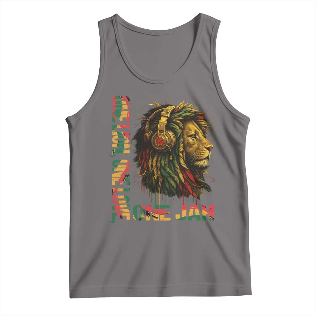 One Love Rasta Lion Tank Top Rastafari Reggae Jamaica Roots Lion of Judah Dreadlocks - Wonder Print Shop