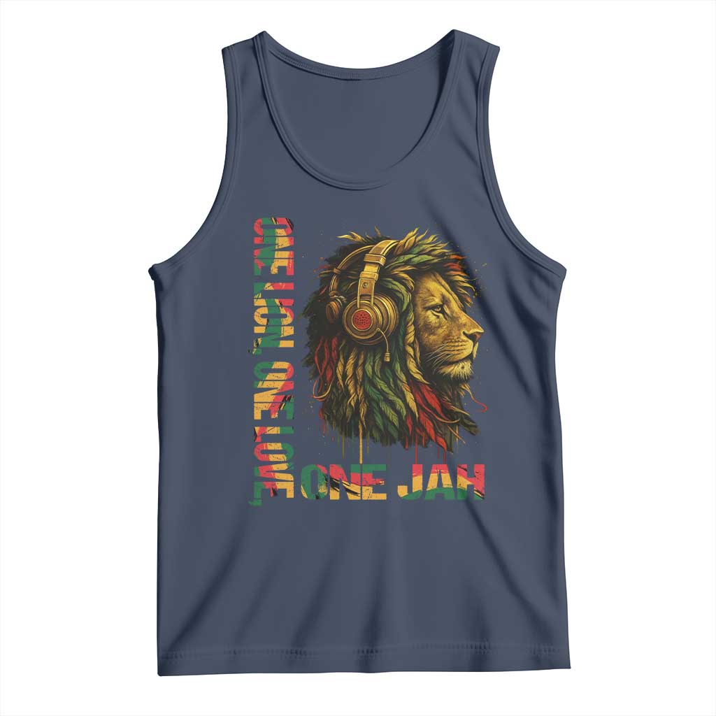 One Love Rasta Lion Tank Top Rastafari Reggae Jamaica Roots Lion of Judah Dreadlocks - Wonder Print Shop